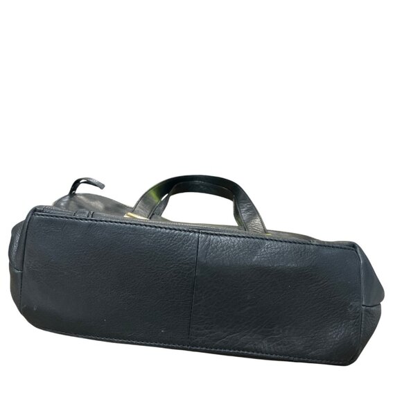 B. Makowsky Womans Black Leather Gold Ware Shoulder Handbag SKU 9423 - Picture 6 of 16